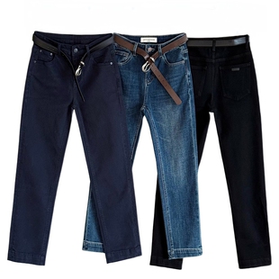 12平方83898四面弹直筒牛仔裤女2025秋秋季新款小个子九分烟管裤