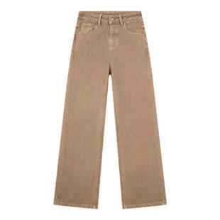 2026春款牛仔裤女显瘦直筒裤-多色可选-卡其咖啡灰色美式K50191