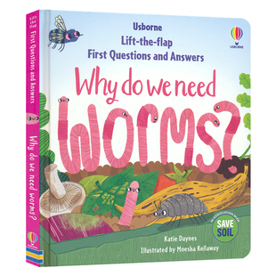 Usborne First Questions & Answers Why Do We Need Worms 尤斯伯恩 问与答翻翻书 为什么我们需要蠕虫 幼儿科普 英文原版进口