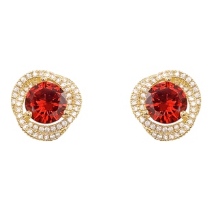 精致气质镂空红色耳钉女高级感新款耳夹秋冬夸张独特漂亮好看耳饰