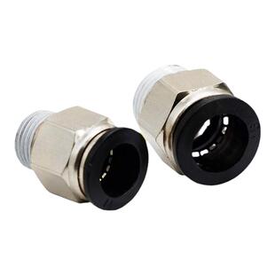 PU气管气动快速快插气接头PC6-02螺纹直通8-03/10-04/12/14/16-06