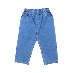 胖mm特大码休闲弹力牛仔七分裤女 300斤加肥松紧腰显瘦牛仔中裤子