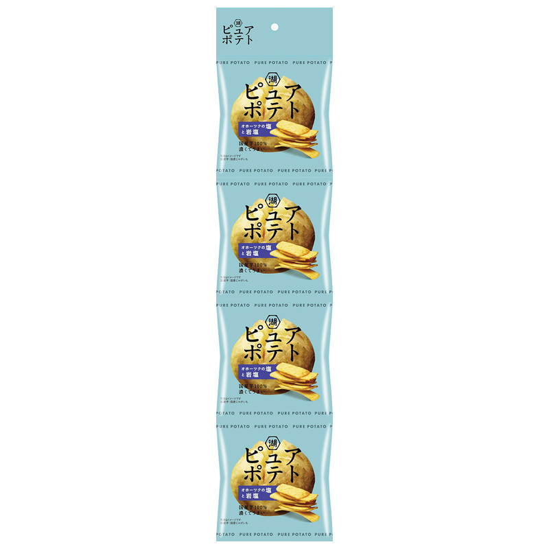 6包包邮日本湖池屋 Pure Potato北海道混合岩盐味薯片地心薯片58g