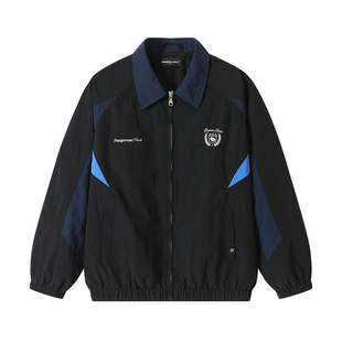 Dangerouspeople薛之谦dsp拼色翻领运动夹克秋季复古休闲潮流外套