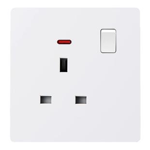 超薄哑光英制方孔13A英式开关插座英标孖苏电源白色面板USBType-c