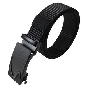 3.5厘米宽 帆布尼龙带条搭配无标自动扣腰带黑色皮带扣工作皮带男