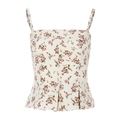 sincethen法式度假碎花吊带背心