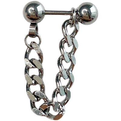 y2辣妹新款钛钢链条夸张风耳骨钉