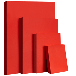 元浩红色卡纸手工硬厚幼儿园红色纸大红色正方形硬纸板卡片A4全开大张中国红4kA3A5圆形贺卡剪纸婚礼纸张8k