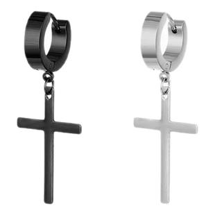 耳钉钛钢养耳洞耳饰小众男款中性十字架长款个性潮流女款时尚帅气