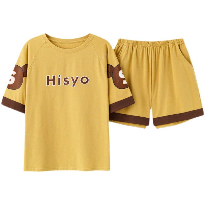 女学生韩版宽松睡衣短袖家居服
