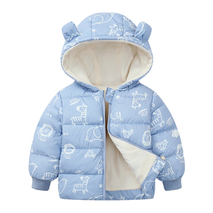 反季宝宝羽绒棉服加绒加厚冬装新款男童女童棉袄小童婴儿冬季棉衣