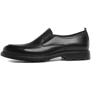 梦特娇头层牛皮正装皮鞋男春季2026新款一脚蹬商务公务员工作男鞋