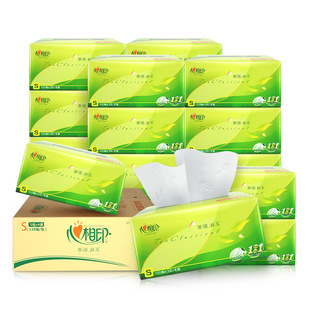 心相印丝享抽纸纸巾整箱家用实惠装120抽餐巾纸卫生纸面巾纸整箱