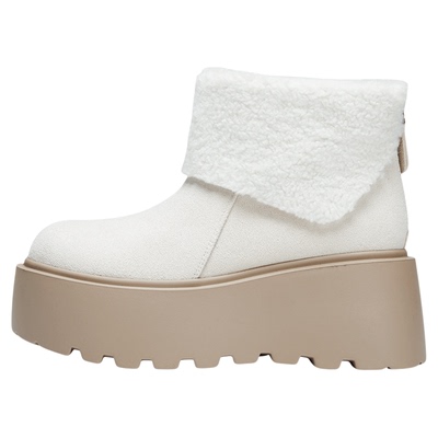 达芙妮厚底雪地靴加绒保暖棉鞋