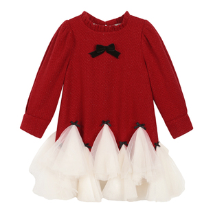 【好运连结】小O宝童装 宝宝新年红色套装女超好看儿童马甲过年服