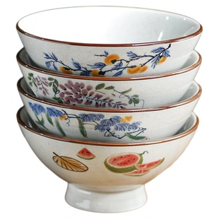 大汤面碗8英寸面碗陶瓷高脚碗吃面碗家用防烫拉面碗日式斗笠饭碗