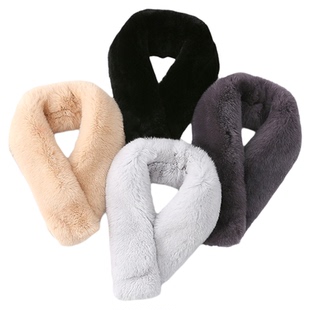 整皮獭兔毛围巾冬季加厚保暖皮草围脖男士户外休闲吸铁石毛毛脖套