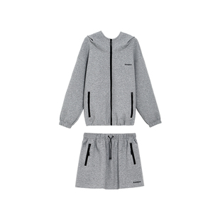 TurnSignal时尚连帽外套半身裙两件套女2026新款宽松休闲运动套装