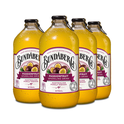 【百补】澳洲进口宾得宝Bundaberg百香果汁气泡水汽水饮料3瓶饮品
