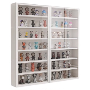 手办展示柜盲盒展示收纳柜玄关壁挂展示柜墙上小摆件架玻璃置物架