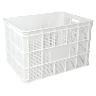 新料食品级塑料筐白色镂空可堆叠水果筐透气可沥水龙虾螃蟹周转筐