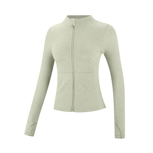 VfU一体织瑜伽服上衣长袖运动外套跑步健身服女秋冬拉链外套集合