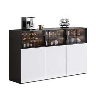 实木餐边柜靠墙一体2025新款家用厨房碗柜收纳储物柜子客厅茶水柜