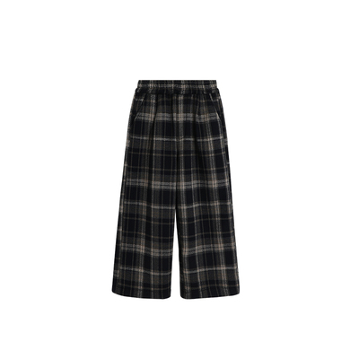 布丁哈鲁冬装女童休闲直筒裤子2025冬季新款儿童百搭加绒格纹长裤