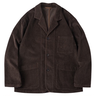 NATIVEWELL宽松灯芯绒西服日企8w全棉面料宽舒版型工装