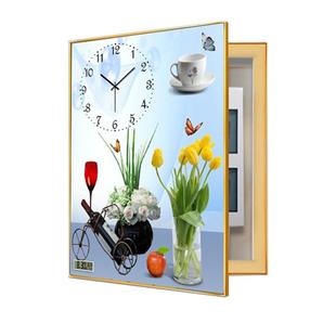 万年历电表箱装饰画竖版免打孔现代简约轻奢餐厅遮挡电闸箱钟表画