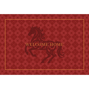 马年入户门地垫家用门口防滑脚垫子除尘耐脏进门入门高级红色地毯