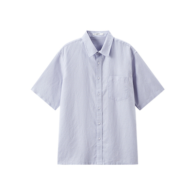 【棉麻衬衫】马恩MAXNEW2025夏季新款男装短袖衬衫翻领亚麻上衣