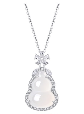 纯银玉髓葫芦项链女轻奢小众礼物