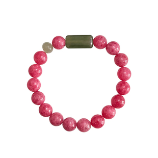 曦光里【梅花竹影】习得/精力/稳定 红蔷薇石和田玉无事牌手串