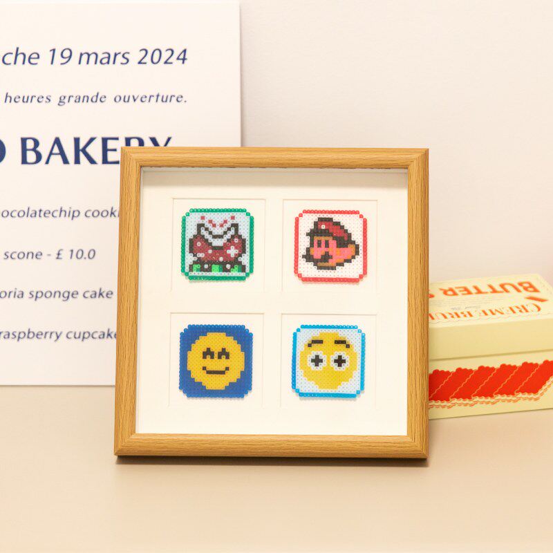 diy拼豆豆相框中空镂空相框摆台正方形九宫格相框摆桌立6寸7寸8寸