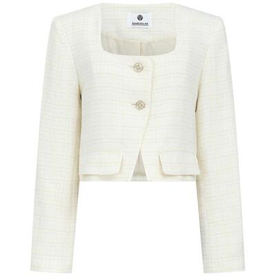 曼德诗绵羊毛混纺短外套