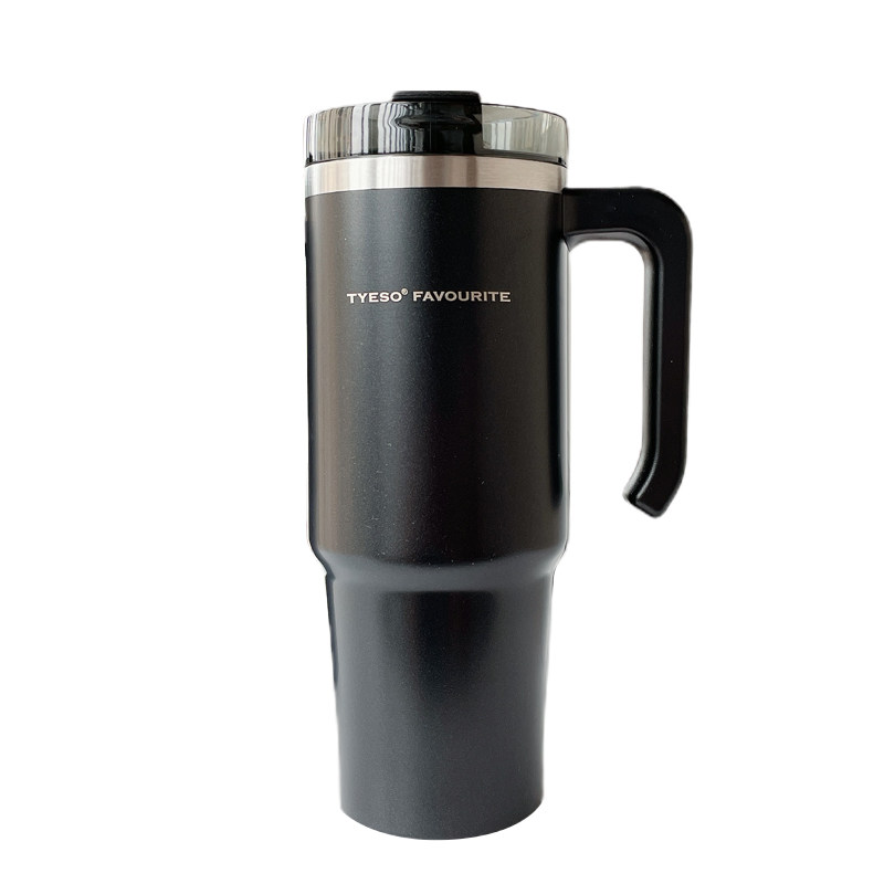 大容量带把手上班咖啡保温杯吸管
