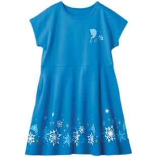 出口日本千家纯棉女宝卡通洋气公主裙女童薄款休闲女孩短袖连衣裙