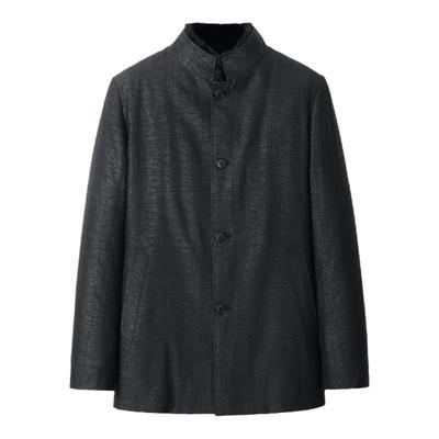 香云纱短款立领男装皮草