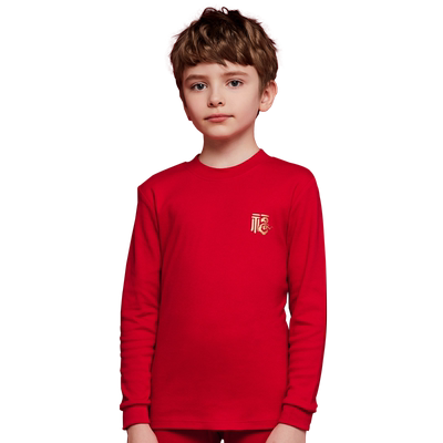 红豆本命年红色纯棉儿童内衣套装