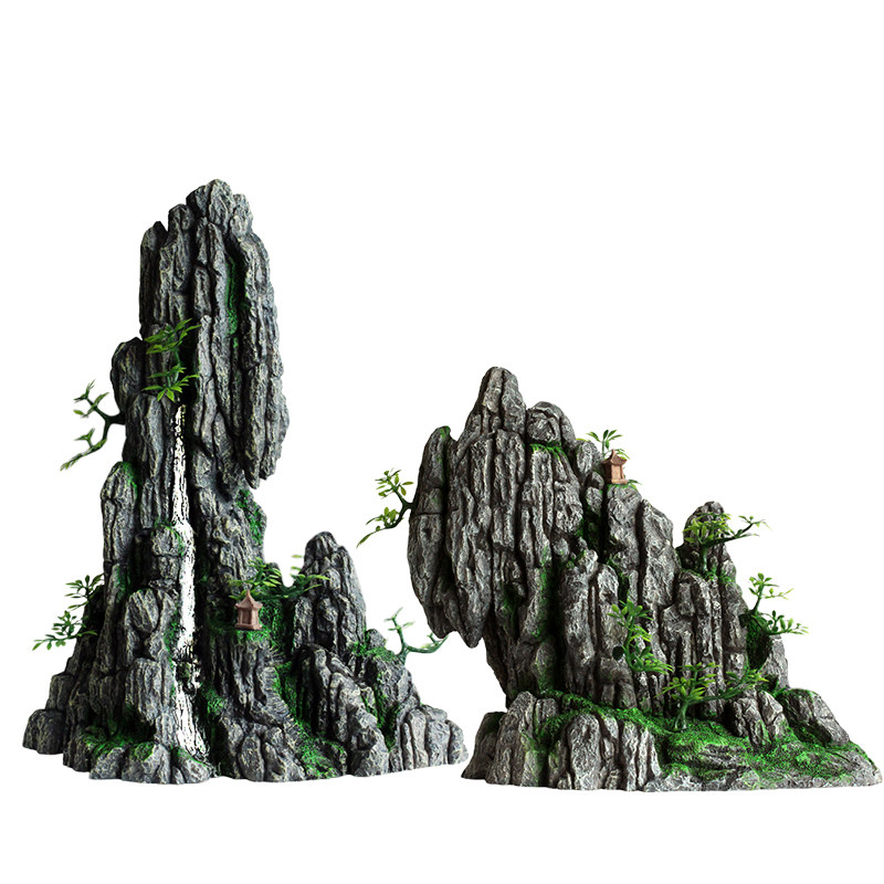 鱼缸造景假山一米套餐树脂摆件水造景/装饰