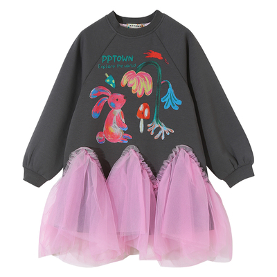 女童长袖连衣裙2026春装新款