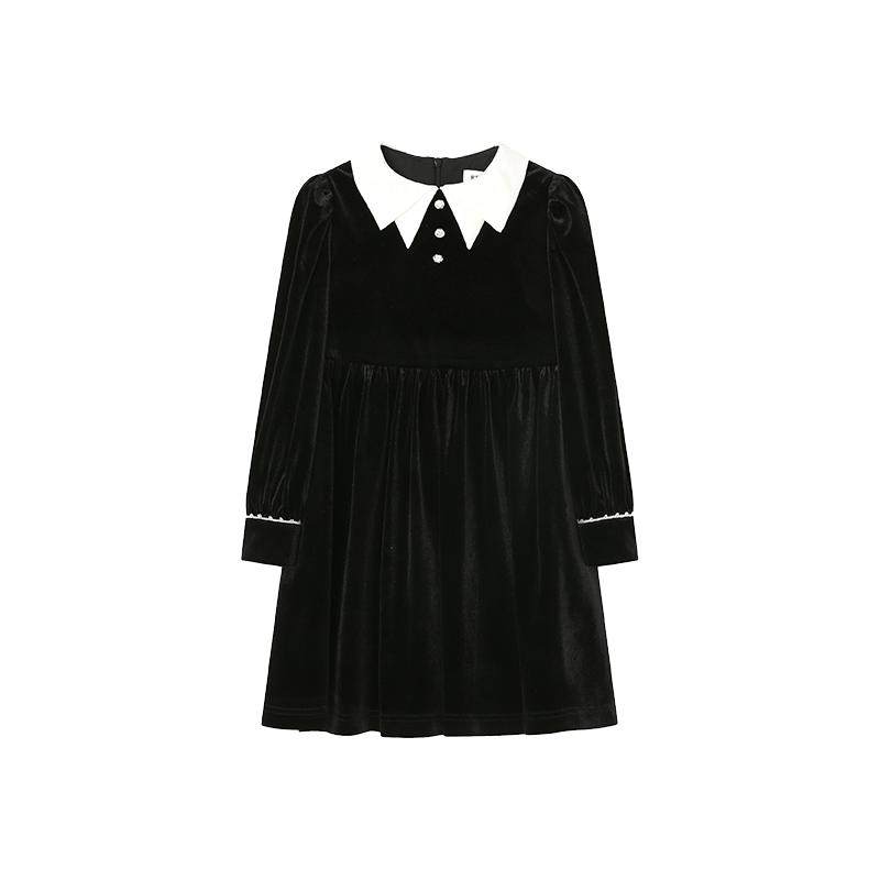 RBIGX丝绒法式礼服连衣裙