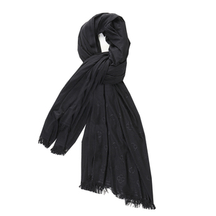 梵伊漫玉蝴蝶围巾时尚百搭暗花披肩保暖养生清仓橘红黑蓝灰粉绿色