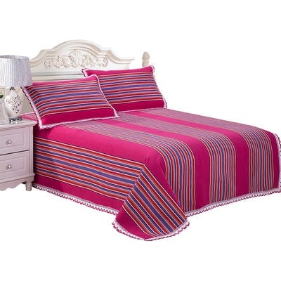 花边加厚单双人山东老粗布三件套