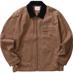 【官方正品】nautica 白帆日系中性cityboy小袋盖贴袋牛仔外套