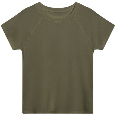 基础款纯色圆领正肩短袖