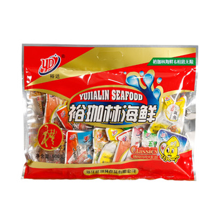 舟山特产裕达海鲜荟萃大礼包500g零食即食小吃小黄鱼鱿鱼仔香辣味