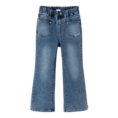 巴拉巴拉童装女童裤子冬加绒牛仔长裤儿童保暖喇叭裤